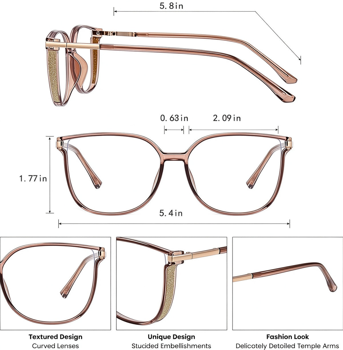 Portable Women's Reading Glasses detail