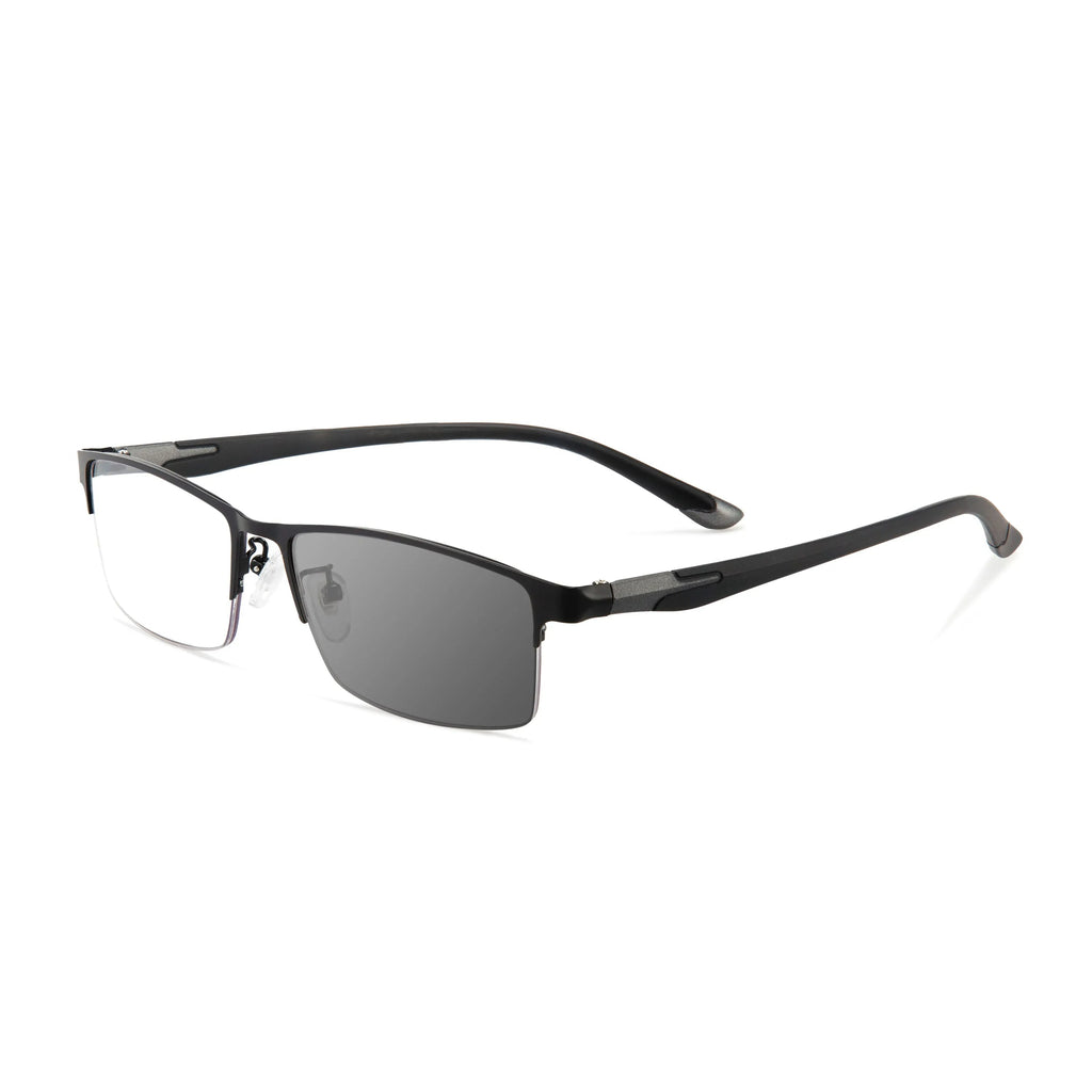 Black Metal Half-Frame Reading Glasses
