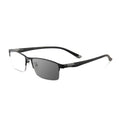 Black Metal Half-Frame Reading Glasses