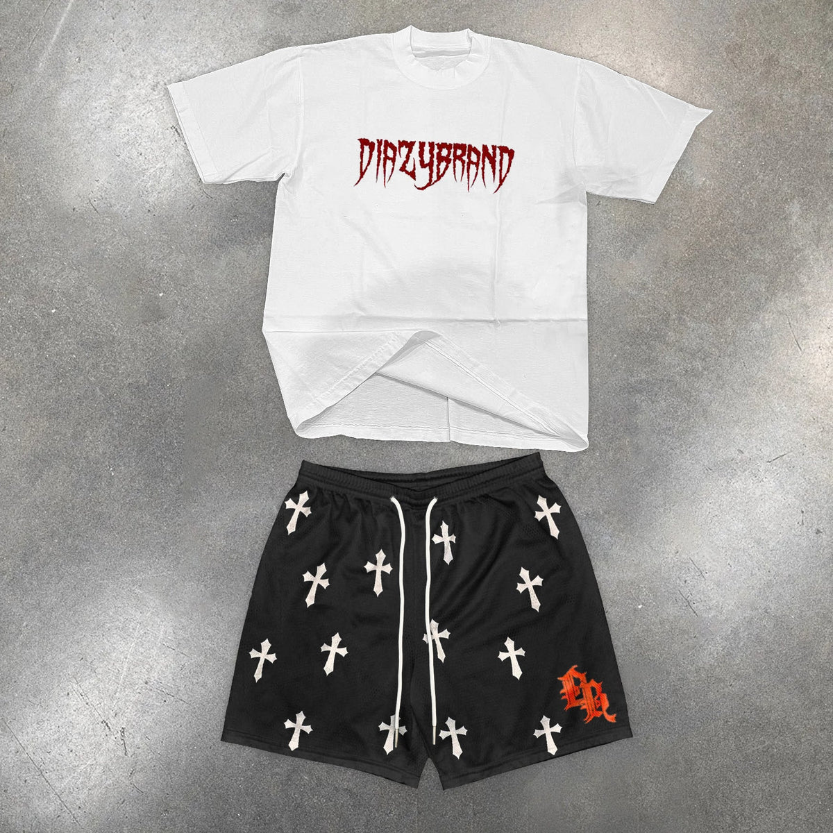 Fashion personality retro cross elastic shorts suit