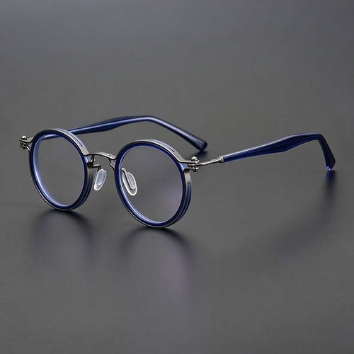 Round frame reading glasses - Blue